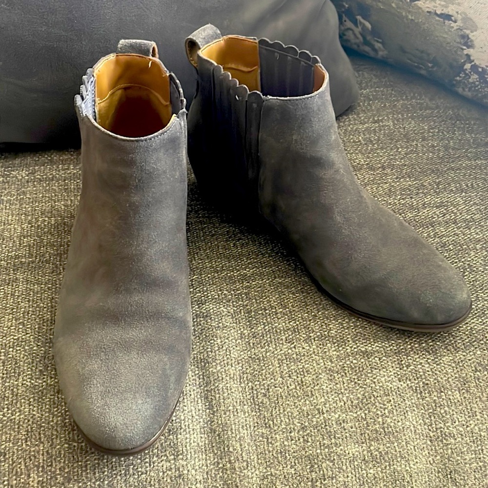 Jack Rogers Liddy Suede Booties Gray Size 9.5